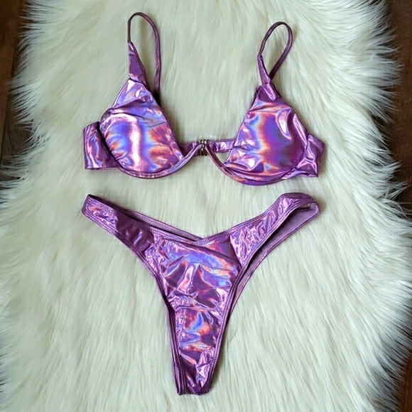 Sexy Triangle Underwire Bikini Set with High Cut - Picture 4 of 7